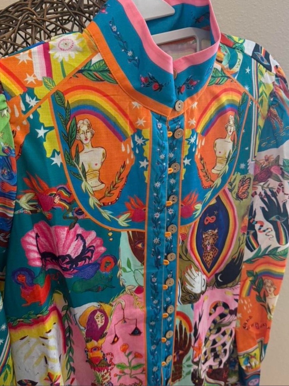Women’s Colorful Bohemian Belted Waist Dress - Picture 2 of 3